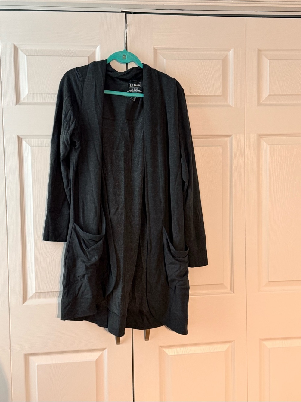 L.L.Bean Black Open-Front Cardigan